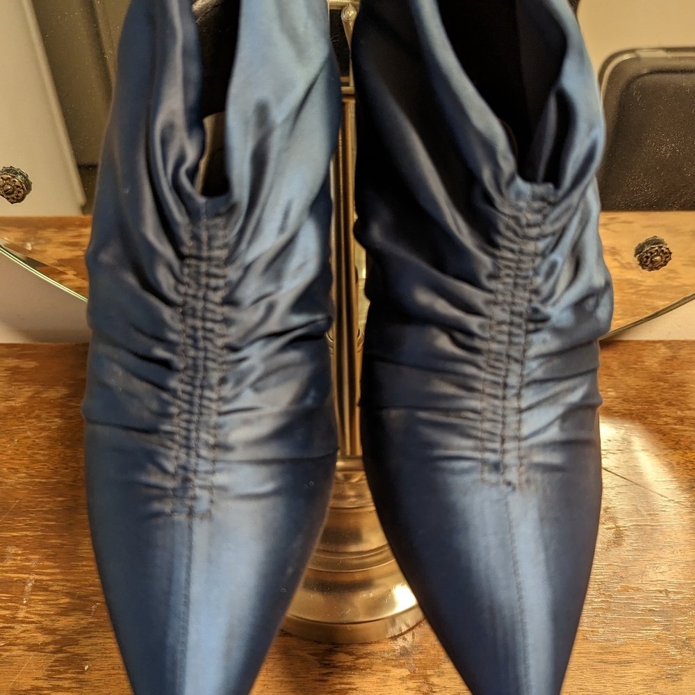 ZARA Teal Blue Bootie Heels